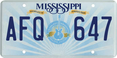 MS license plate AFQ647