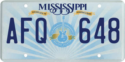 MS license plate AFQ648