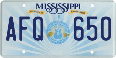 MS license plate AFQ650