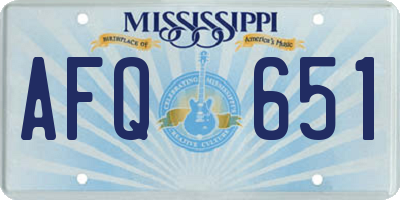 MS license plate AFQ651