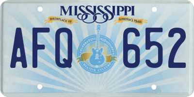 MS license plate AFQ652