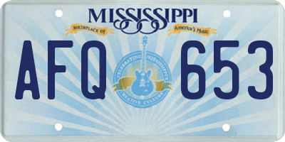 MS license plate AFQ653