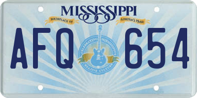 MS license plate AFQ654