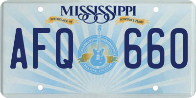 MS license plate AFQ660