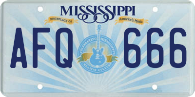 MS license plate AFQ666