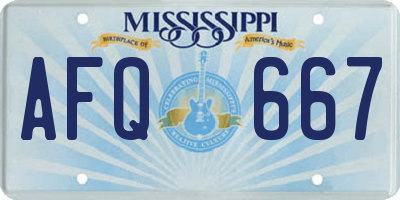MS license plate AFQ667