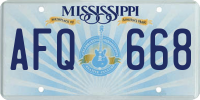 MS license plate AFQ668