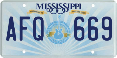 MS license plate AFQ669