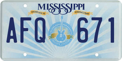 MS license plate AFQ671