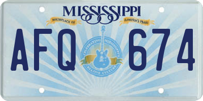 MS license plate AFQ674