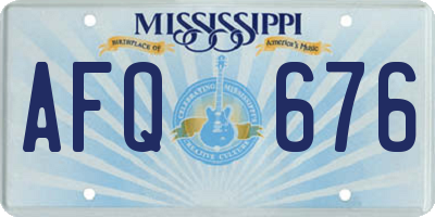 MS license plate AFQ676