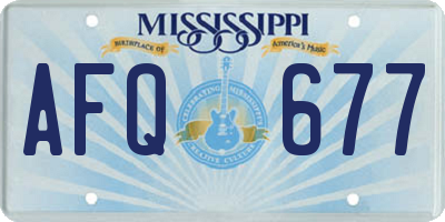 MS license plate AFQ677