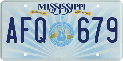 MS license plate AFQ679