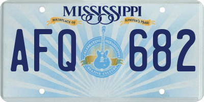 MS license plate AFQ682
