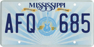 MS license plate AFQ685