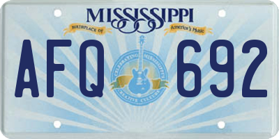MS license plate AFQ692
