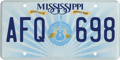MS license plate AFQ698