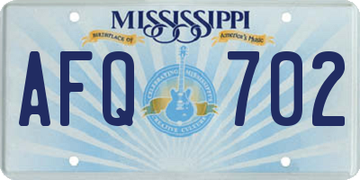 MS license plate AFQ702