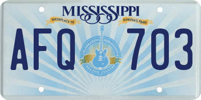 MS license plate AFQ703