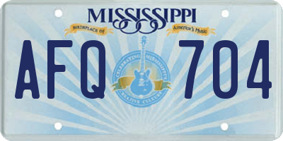 MS license plate AFQ704