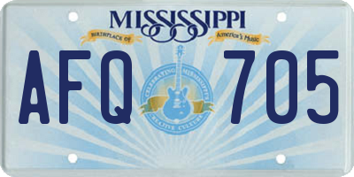 MS license plate AFQ705
