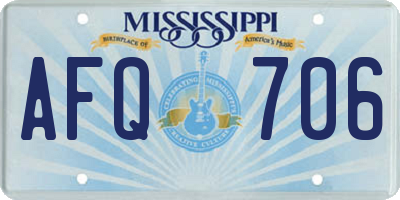 MS license plate AFQ706