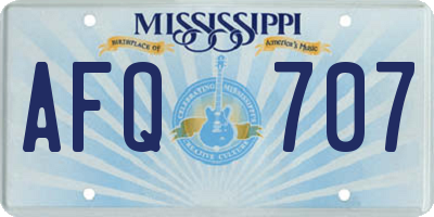 MS license plate AFQ707