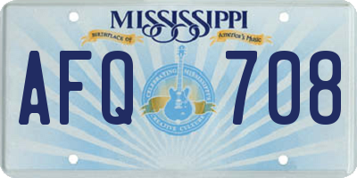 MS license plate AFQ708