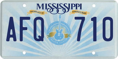 MS license plate AFQ710