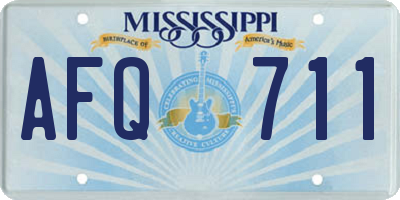 MS license plate AFQ711