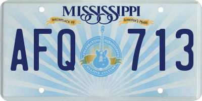 MS license plate AFQ713