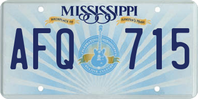 MS license plate AFQ715
