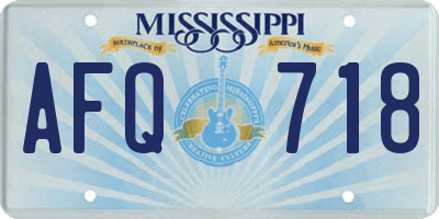 MS license plate AFQ718