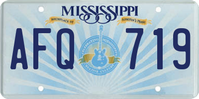 MS license plate AFQ719