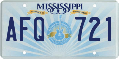 MS license plate AFQ721