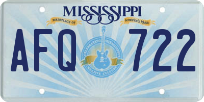 MS license plate AFQ722