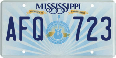 MS license plate AFQ723
