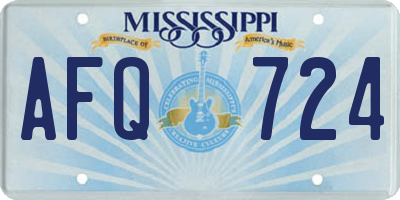 MS license plate AFQ724