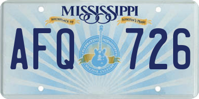 MS license plate AFQ726