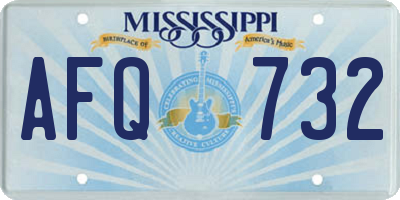 MS license plate AFQ732