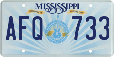 MS license plate AFQ733