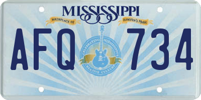 MS license plate AFQ734