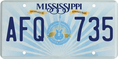 MS license plate AFQ735