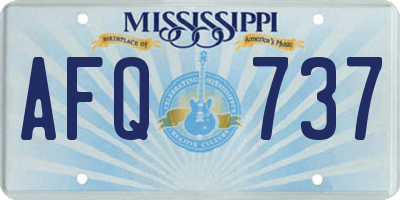 MS license plate AFQ737