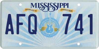 MS license plate AFQ741
