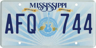 MS license plate AFQ744
