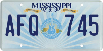 MS license plate AFQ745