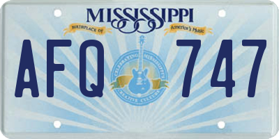 MS license plate AFQ747