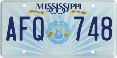 MS license plate AFQ748