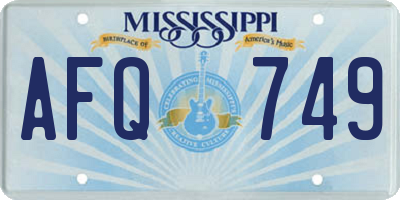 MS license plate AFQ749
